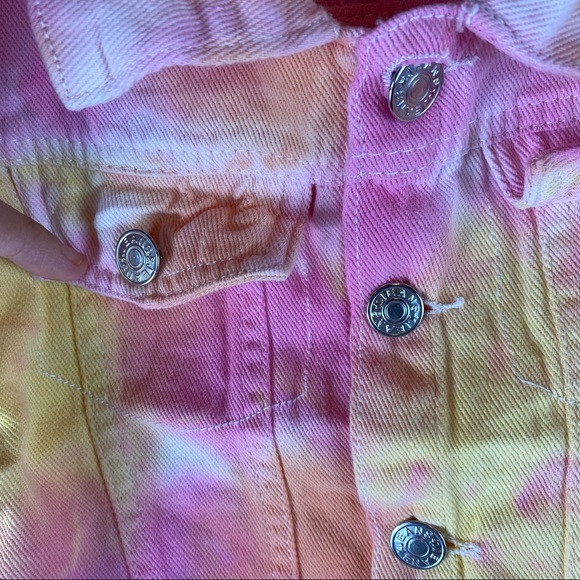Tie dye girls boutique denim jacket NEW - Picture 4 of 5